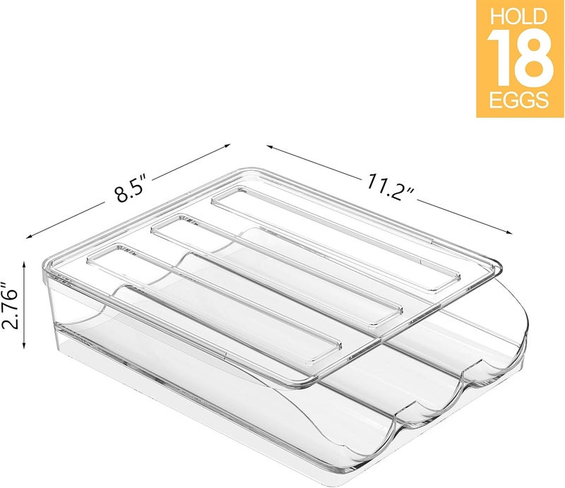 Proarea Egg Holder for Fridge 16 Capacity Automatic Rolling Egg Organizer for Refrigerator, Clear Stackable Container for Kitchen or Pantry Storage 1 Pack - Image 5